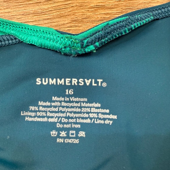 Summersalt The Perfect Wrap One-Piece Swimwear Green Size 16 NWT Women's Swim - Picture 7 of 10